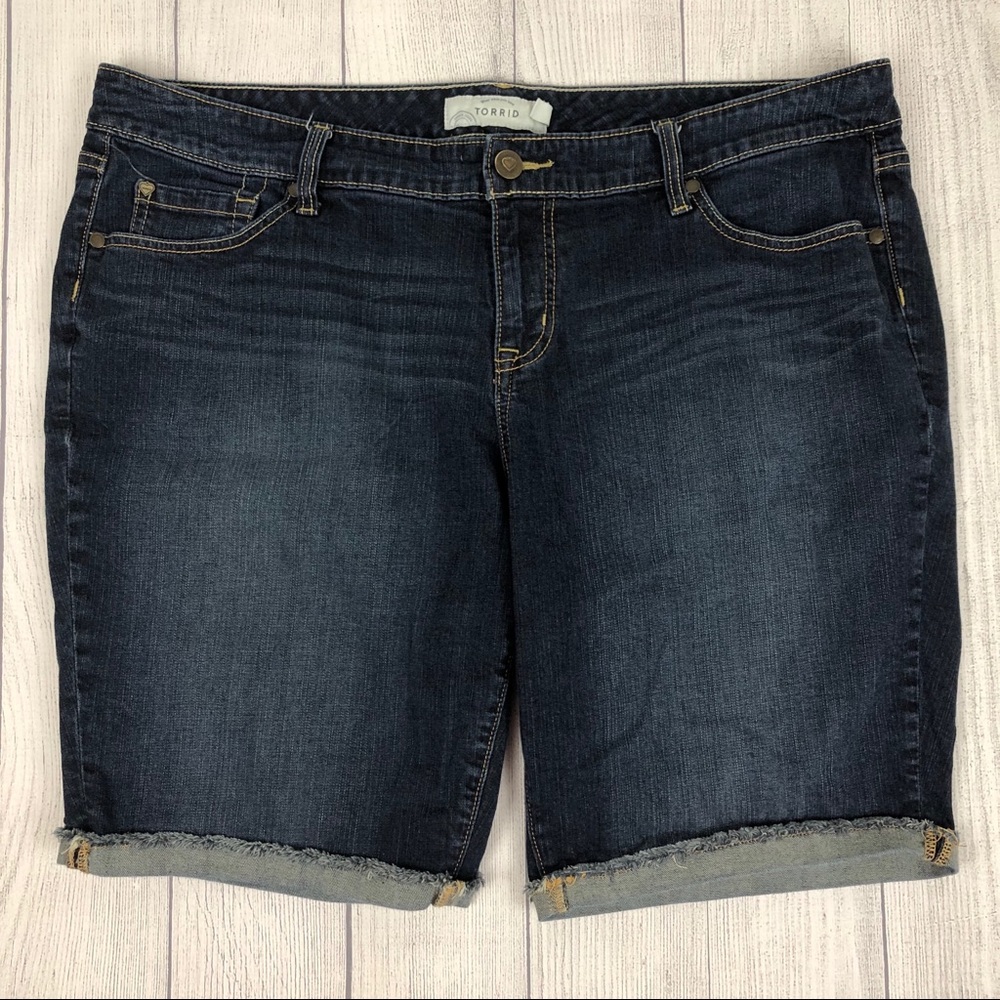 Torrid Bermuda Denim Jean Cuffed Shorts Size 20